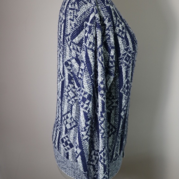 Peter England Blue Geometric Sweater - Picture 3 of 5